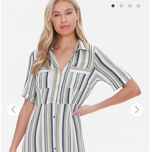 f21 multi colored sage striped maxi dress medium